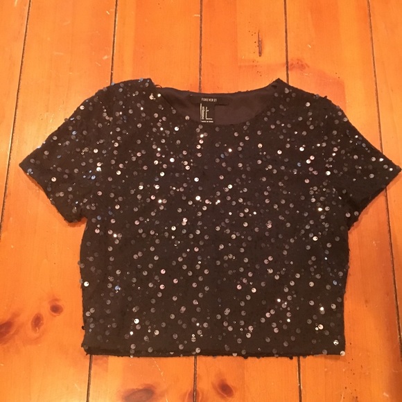 black sparkly shirt
